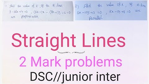 Straight Lines//2 mark problems//junior inter//AP AND TS