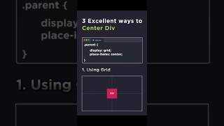 3 excellent ways to center div Using CSS #css #html5 #center #DIV #tag