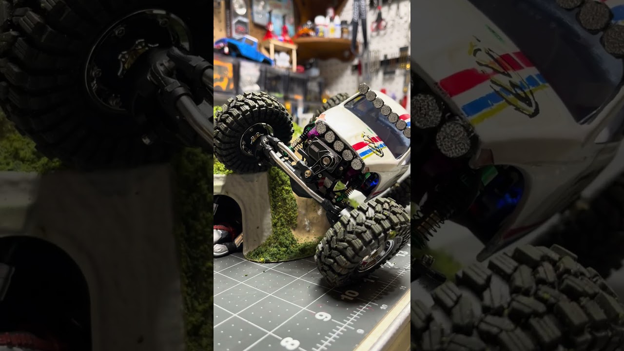 SCX24 based crawler , custom built with 3d printed body and custom chassis   bench testing