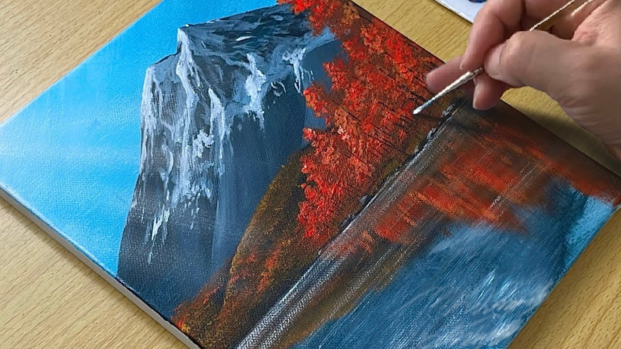 Easy Mountain Landscape Painting for Beginners | Step by Step - YouTube