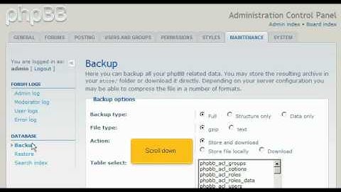 How to backup your database in phpBB