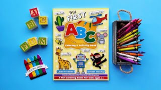 FUN ABC COLORING BOOK FOR KIDS! 🖍📚💙💜 LEARN AND COLOR! ABC LETTER TRACING! COLORFUL CREATIVE KIDS