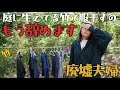 山奥の廃墟夫婦生活1年目｜山暮らしっぽくガレージ裏に生えてる竹で洗濯物干してたけど、2週間で卒業します！