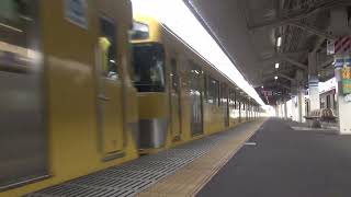西武新2000系2095F+2417Fが急行西武新宿行きとして西武新宿線上石神井駅を発車するシーン！