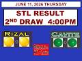STL 2nd Draw 4pm Result STL Rizal STL Cavite JUNE 11, 2026 THURSDAY