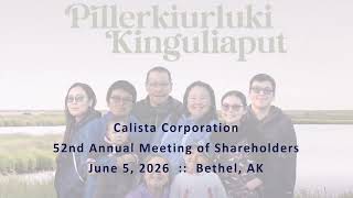 Board Report - Calista 2026 Annual Meeting of Shareholders