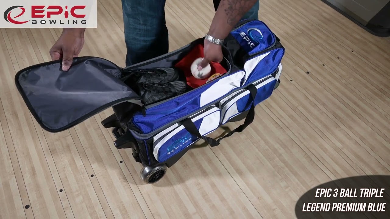Epic 3 Ball Triple Legend Premium Blue Bowling Bag Features Video