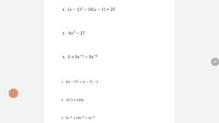 Extra Practice 3.4 Factoring Techniques