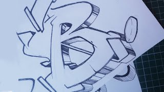 How to draw graffiti letter B