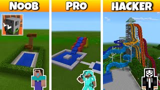 Craftsman NOOB vs PRO vs HACKER: Waterpark Build Challenge in Craftsman: Building Craft