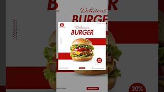 Tasty Burger Design | Social Media Post Series (Design No.6) - Canva Tutorial