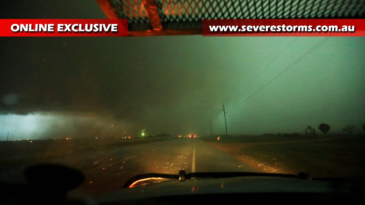 Rain wrapped weak "possible" tornado hits Brownfield, Texas YouTube