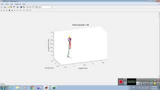 Simulation of the lower body (hip, knee, and ankle joints) during a cycle of walking using MATLAB