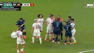 Agustín Canobbio RED CARD After Heated Referee Clash | Uruguay vs Spain | FIFA World Cup 2026