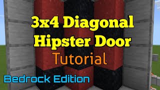 Minecraft Tutorial: 3x4 Diagonal Hipster Door (FIXED!)