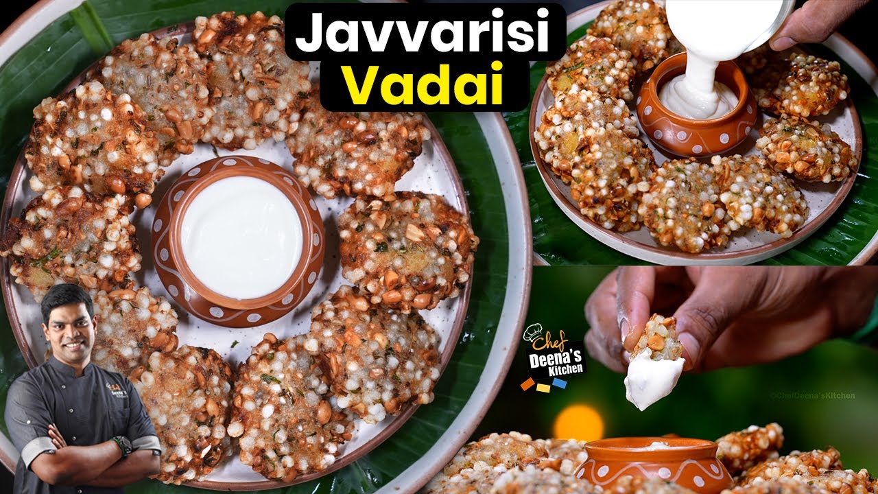⁣மொறு மொறு ஜவ்வரிசி வடை கொஞ்சம் சட்னி இல்லை SWEET LASSI அருமையா இருக்கும்! CDK 1684 | Deena's Ki