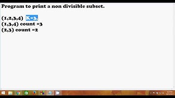 Program to print a non divisible subset.