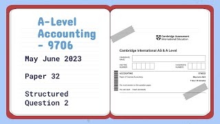 A Level Accounting May June 2023 Paper 32 9706/32 Question 2