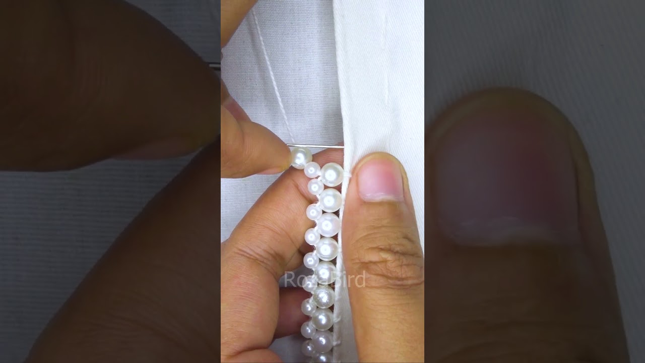 💗 Very pretty pearl borderline embroidery! 🔥 