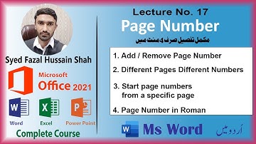 17 - How To Add Page Numbers in Word Document | Page Numbers Starting at A Specific Page In Ms Word