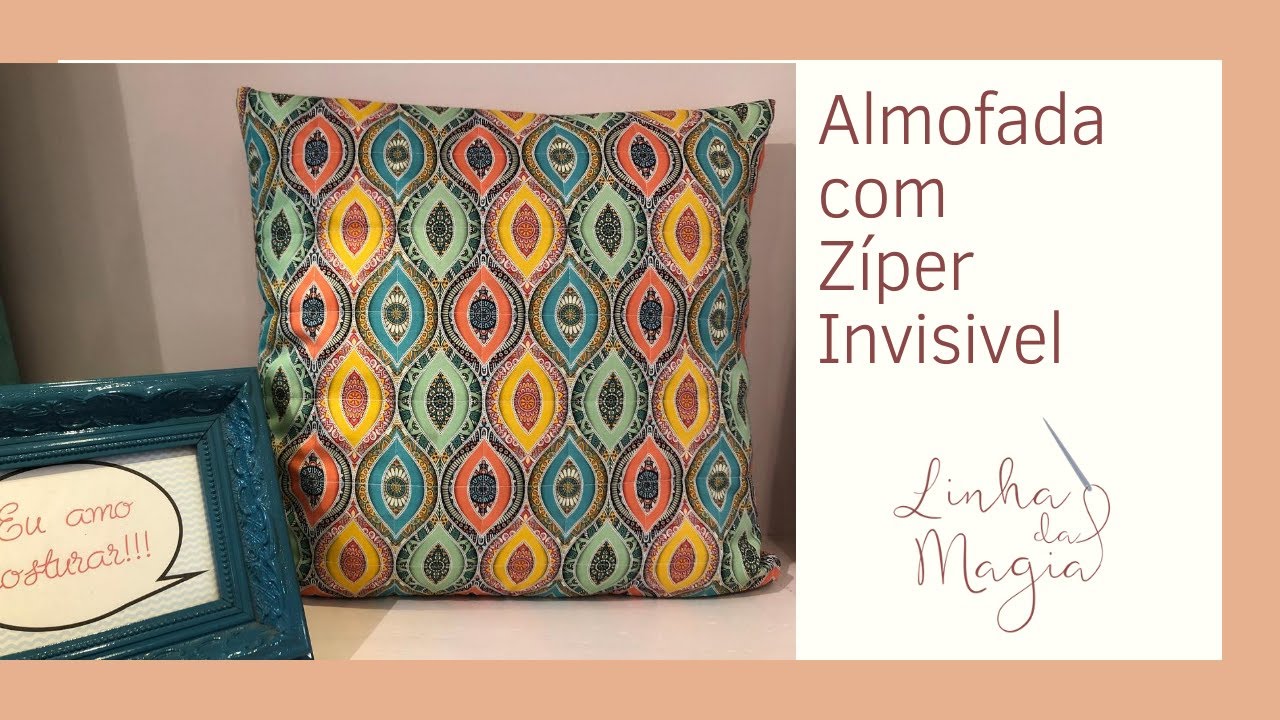 Almofada com zíper invisível