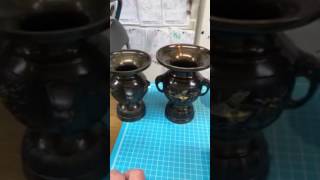 高級特注仏具、仏具花瓶、仏具ローソク立て、線香寝かせる香炉、熊本市仏壇店