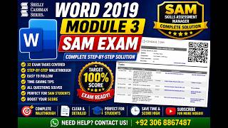 Word Module 3 SAM Exam | Microsoft Word 2019 | Complete Step-by-Step Solution