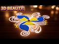 4x1 dots Rangoli Design🌸Easy Traditional Muggulu for Daily use