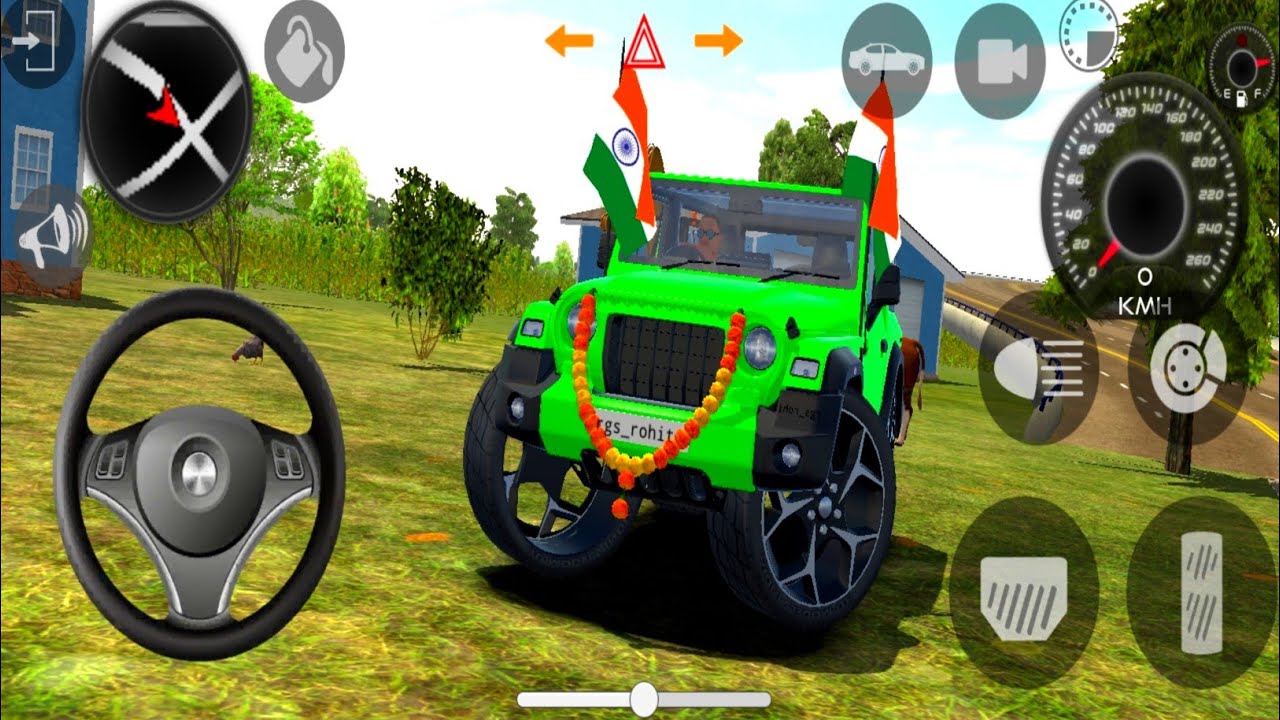 Dollar (Song) 🌹Modified Mahindra Green Thar 🌻indian cars simulator 3D | automobilegame 🚗