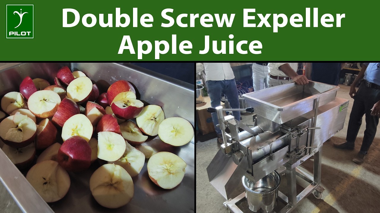 Apple Juice Extraction in Double Screw Expeller - YouTube