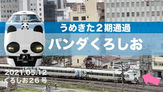 うめきた　JR梅田貨物線　特急パンダくろしお26号　新大阪行き　2021.05.12 17時台撮影 ☔︎　サスティナブルSmileトレイン　親子ぱんだ