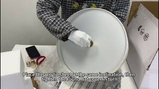 drum light with white fabric shade installation video