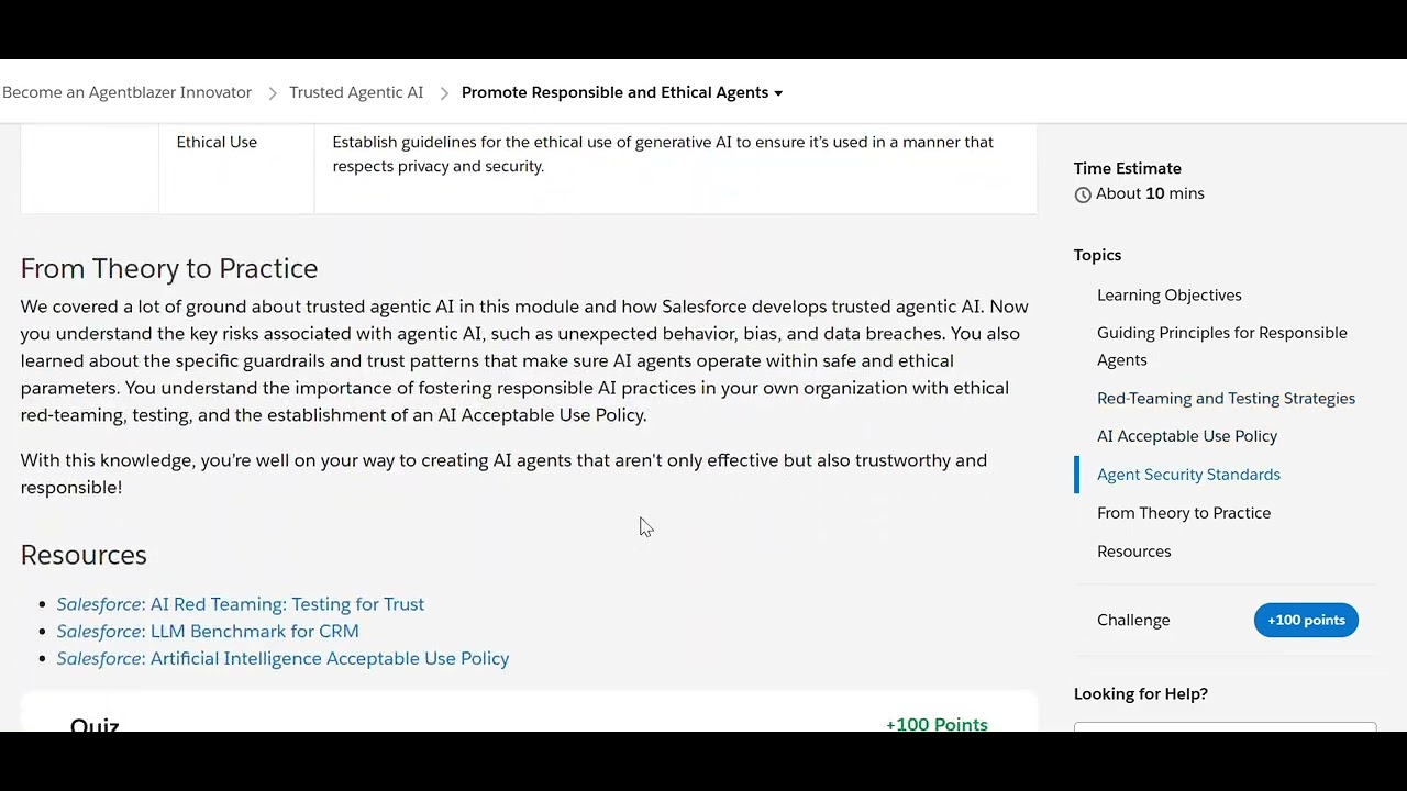 Promote Responsible and Ethical Agents || Quick Quiz SOlutions