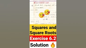 Exercise 6.2 | Squares and Square Roots | Chapter 6 | Solution 🔥 | Class 8 NCERT Math #solution