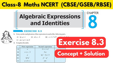 Class 8 Maths Chapter 8 Algebraic Expressions and Identities Exercise 8.3 #class8maths