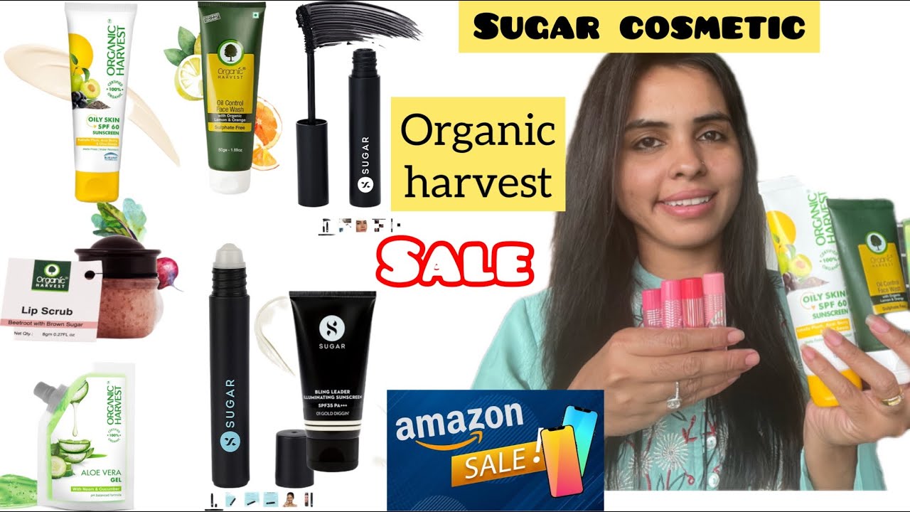 Sugar Cosmetics & Organic Harvest Product Review Try On Skincare