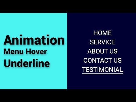 Animation Menu hover underline Effect Using HTML & CSS -- CSS3 Animation Menu hover