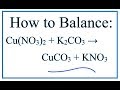 Balancing Chemical Reactions and Concepts