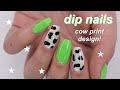 cow print nails using dip powder!