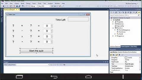 Build a Math Quiz App with C# and Visual Studio from scratch | Add a start button | Part 10 | 2020