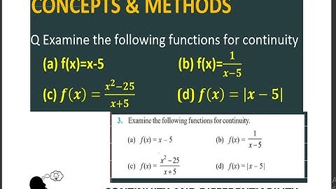 Examine the following functions for continuity 