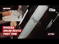 Rogers drum resto  part 1  how to remove formica wrap fast
