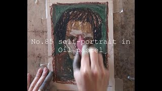 No.85 self-portrait in oil pastel screenshot 2
