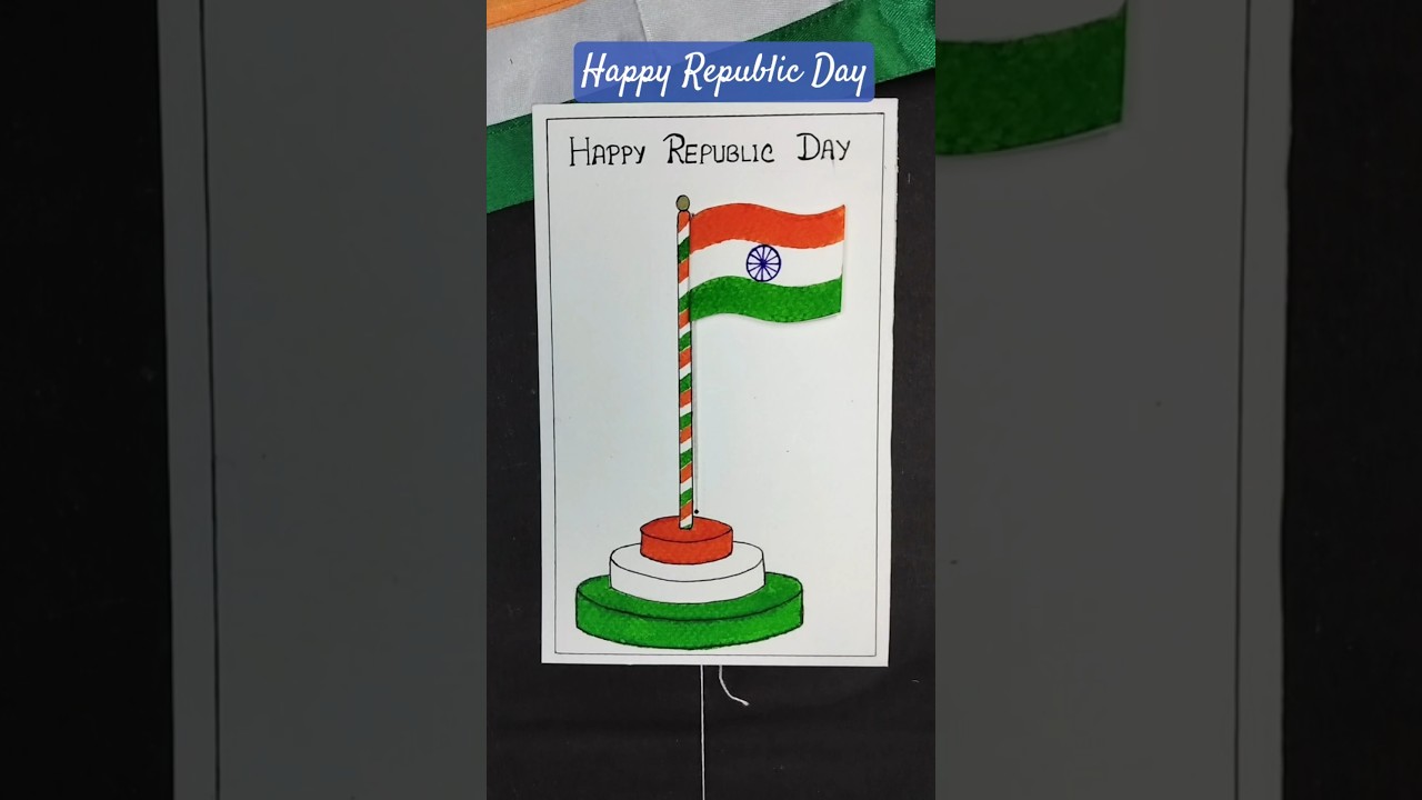 Happy Republic Day Card making ideas (2) | How to do flag hosting craft on Republic/Independence day