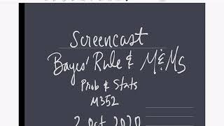screencast: Bayes Rule and M&Ms