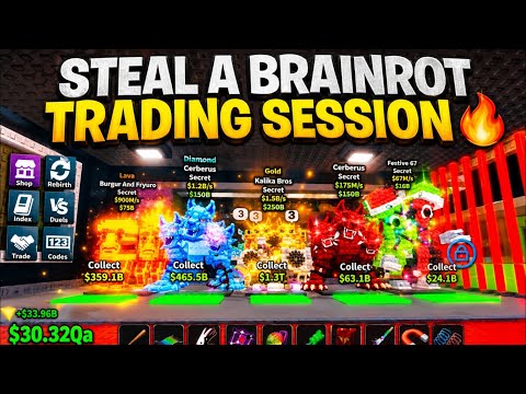 STEAL A BRIANROT TRADING SESSION ❤️‍🔥| STEAL A BRAINROT | ROBLOX