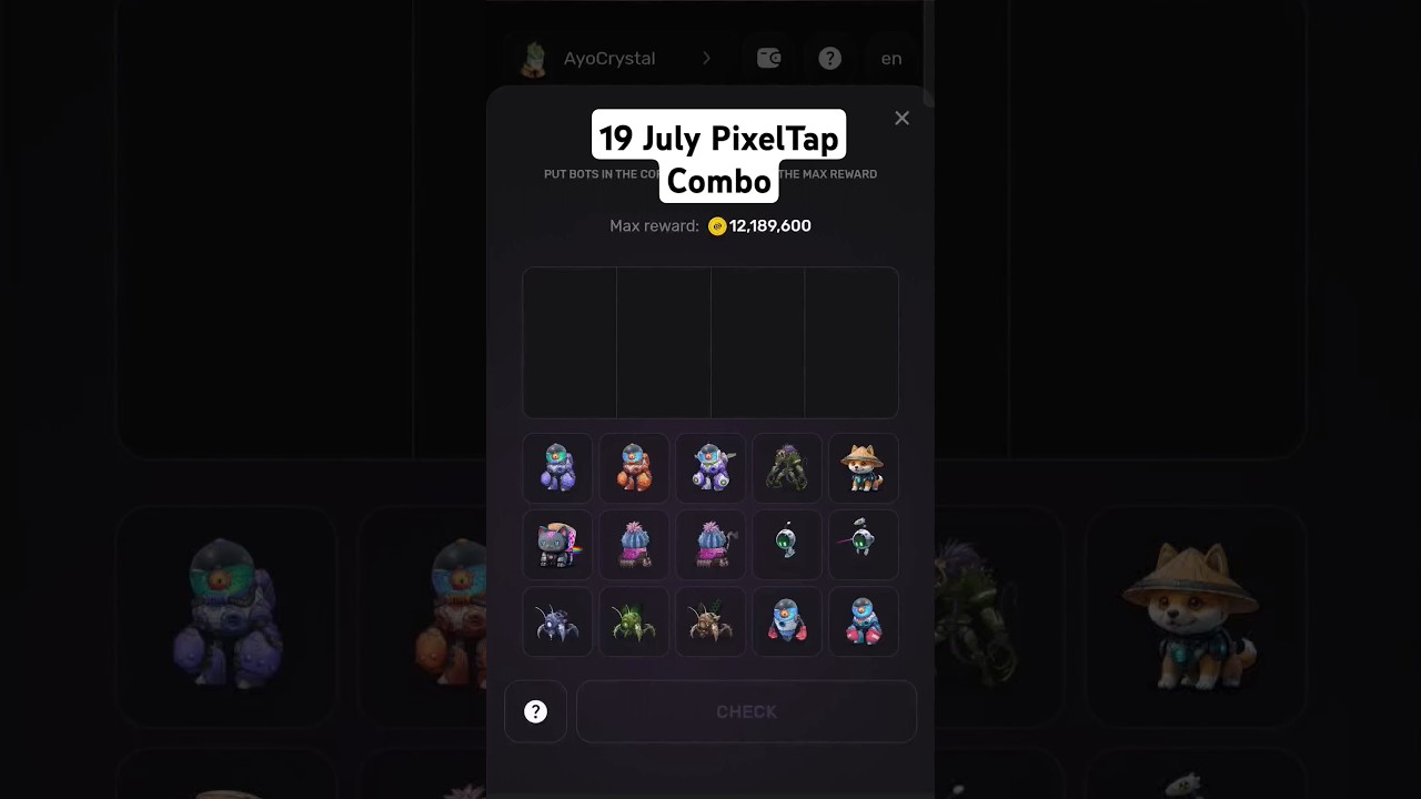Pixel tap by pixelverse daily combo 19 July 2024 100% completion | Pixelverse