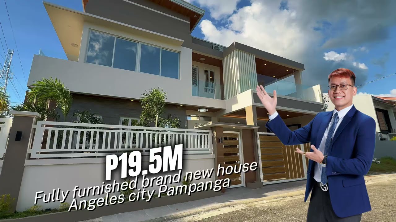 ₱19.5M Fully Furnished Brand new House & lot w/ swimming pool in angeles city • House tour #7