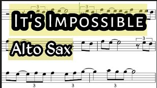 It's Impossible Alto Sax Sheet Music Backing Track Play Along Partitura
