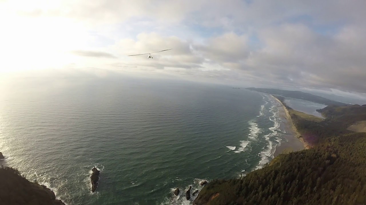 Hang gliding & Paragliding sunset flight at Oregon coast 3/31/18 YouTube